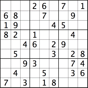 A sudoku puzzle. The steps below do not use it.